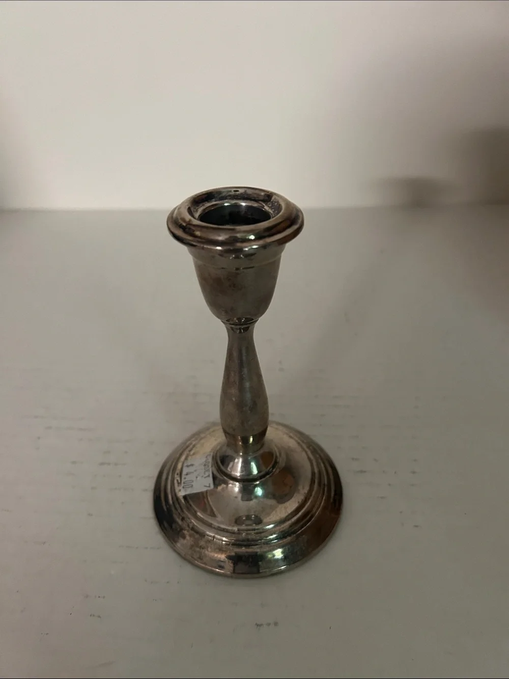 Vintage Silver Tone Single Candlestick Holder